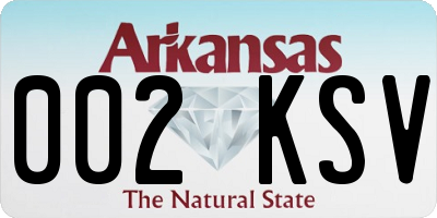 AR license plate 002KSV