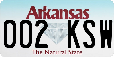 AR license plate 002KSW