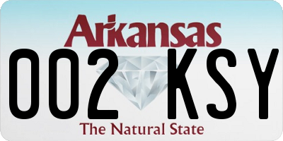 AR license plate 002KSY