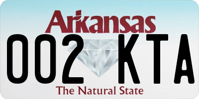 AR license plate 002KTA