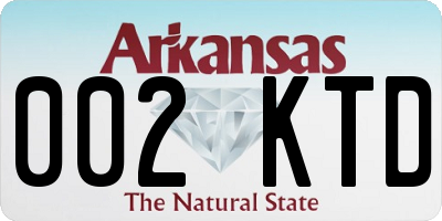 AR license plate 002KTD