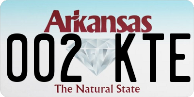 AR license plate 002KTE