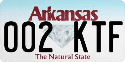 AR license plate 002KTF