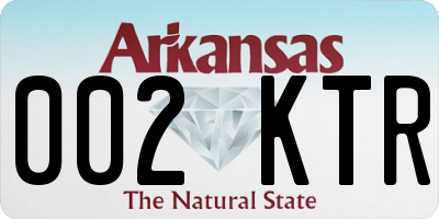 AR license plate 002KTR