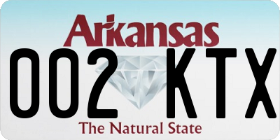 AR license plate 002KTX