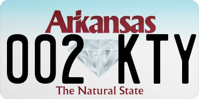 AR license plate 002KTY