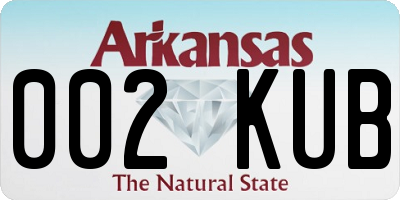 AR license plate 002KUB