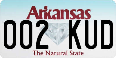 AR license plate 002KUD