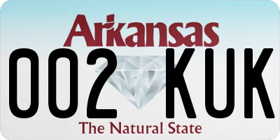 AR license plate 002KUK