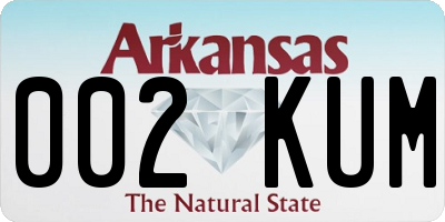 AR license plate 002KUM