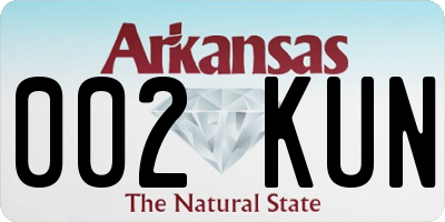 AR license plate 002KUN