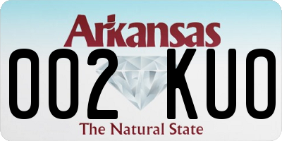 AR license plate 002KUO