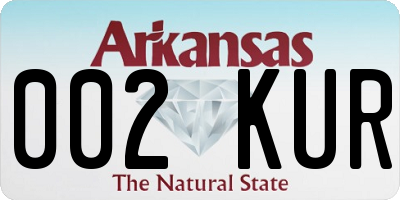 AR license plate 002KUR