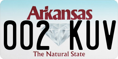 AR license plate 002KUV