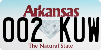 AR license plate 002KUW