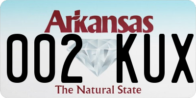 AR license plate 002KUX