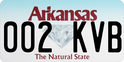 AR license plate 002KVB