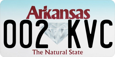 AR license plate 002KVC