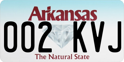 AR license plate 002KVJ