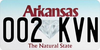 AR license plate 002KVN