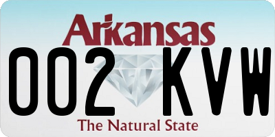 AR license plate 002KVW