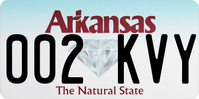 AR license plate 002KVY