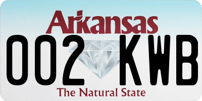 AR license plate 002KWB