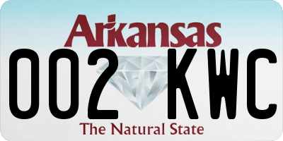 AR license plate 002KWC