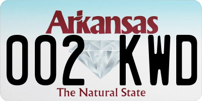 AR license plate 002KWD