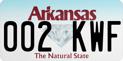 AR license plate 002KWF