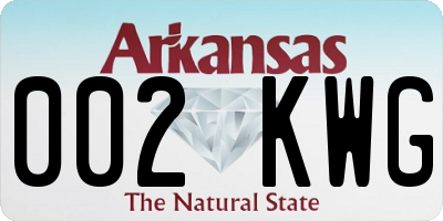 AR license plate 002KWG