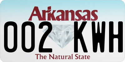 AR license plate 002KWH