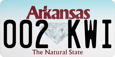 AR license plate 002KWI