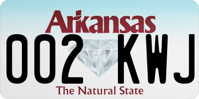 AR license plate 002KWJ