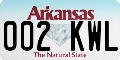 AR license plate 002KWL