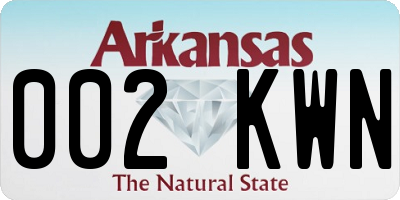 AR license plate 002KWN