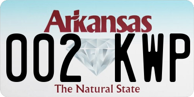 AR license plate 002KWP