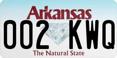 AR license plate 002KWQ
