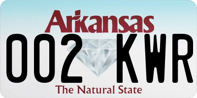 AR license plate 002KWR