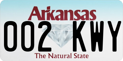 AR license plate 002KWY