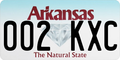 AR license plate 002KXC
