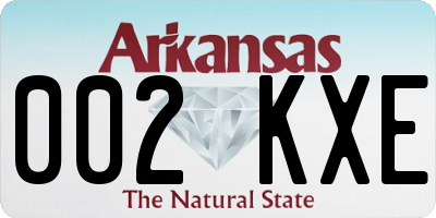 AR license plate 002KXE