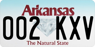 AR license plate 002KXV