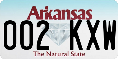 AR license plate 002KXW