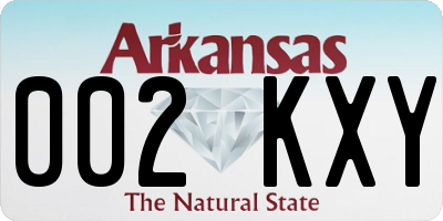 AR license plate 002KXY