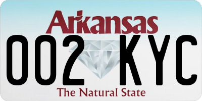 AR license plate 002KYC