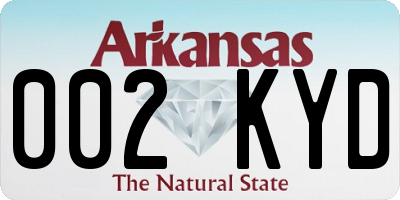 AR license plate 002KYD