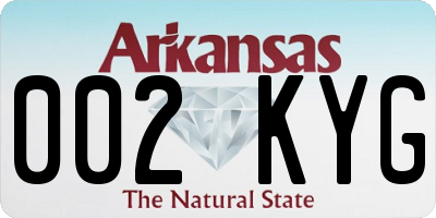 AR license plate 002KYG