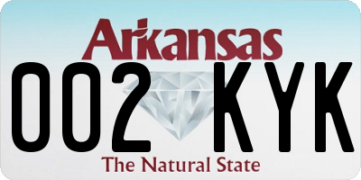 AR license plate 002KYK
