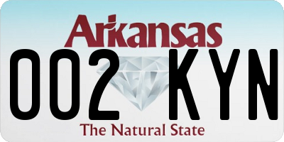 AR license plate 002KYN